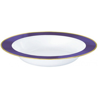 Premium Bowls 12oz/354ml White w/Purple Border