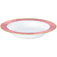 Premium Bowls 12oz/354ml White w/New Pink Border