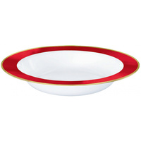 Premium Bowls 12oz/354ml White w/Apple Red Border
