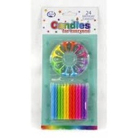 Candles Solid Assorted Colours Pk24