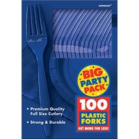 Blue Royal Plastic Forks (Box of 100)