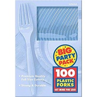 Blue Pastel Plastic Forks (Box of 100)