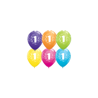 1st Birthday - Latex Print Assorted Pkt 8