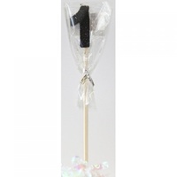 1st - Candle Number 1 Glitter Black