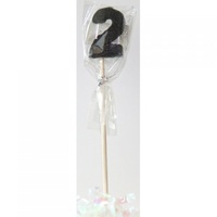 2nd - Candle Number 2 Glitter Black