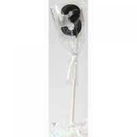 3rd - Candle Number 3 Glitter Black