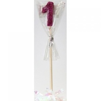 1st - Candle Number 1 Glitter Pink
