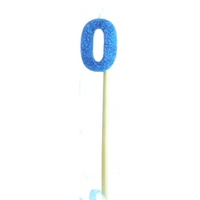 0 - Candle Number 0 Glitter Blue