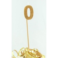 0 - Candle Number 0 Glitter Gold