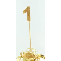 1st - Candle Number 1 Glitter Gold