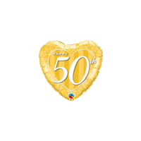 50th Anniversary - Gold Heart Happy 50th