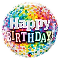 Happy Birthday Confetti 45cm Foil Balloon