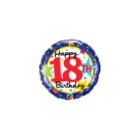 18th Birthday - Foil Blue Birthday Stars