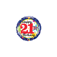 21st Birthday - Foil Blue Birthday Stars