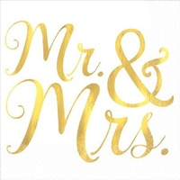 Wedding Mr & Mrs Beverage Napkins