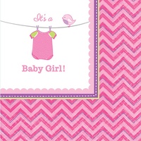 Shower w/Love Girl Beverage Napkins