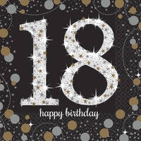 18th Sparkling Celebration Beverage Napkins
