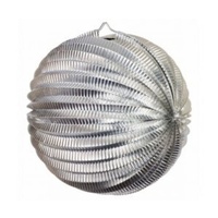 Silver Metallic Accordion Lantern 35cm