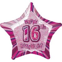 16th Birthday Star Pink Foil (50.8cm)