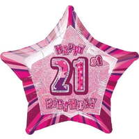 21st Birthday Star Pink Foil (50.8cm)