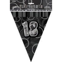 18th - Black Glitz Flag Banner 