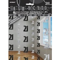 21st - Black Glitz Hanging String Decoration