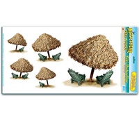 Hawaiian Summer Luau Tiki Umbrellas Peel 'n' Place
