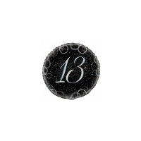 13th Birthday - Foil Black and Silver