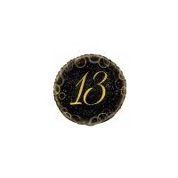 13th Birthday - Foil Black and Gold