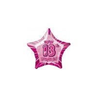 13th Birthday - Foil Star Pink