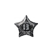 13th Birthday - Foil Star Black
