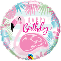 Flamingo Happy Birthday 45cm Foil Balloon