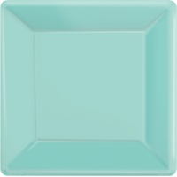 Blue Robin's Egg Square Paper Lunch Plates (Pkt 20)