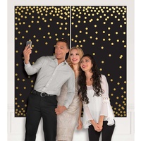 Photo Booth Black & Gold Confetti Scene Setter