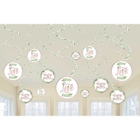 Love & Leaves Hanging Spiral Decorations