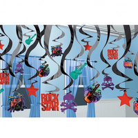 Rock & Roll - Hanging Swirl Decorations