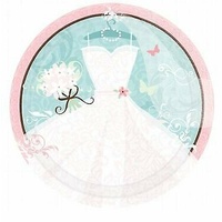 Bridal Shower Something Blue Paper Round Dinner Plates