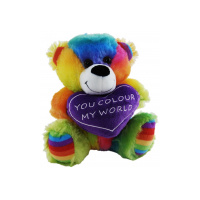 Teddy Jelly Bear Rainbow Heart 18cm