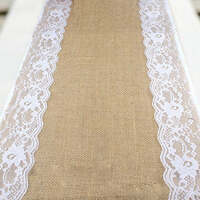 Hessian & Lace Table Runner Hire