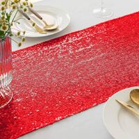 Sparkling Red Table Runner Hire