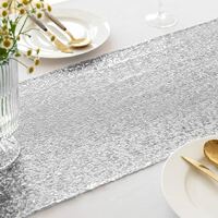Sparkling Silver Table Runner Hire
