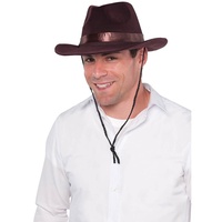 Western Cowboy Flocked Hat Brown
