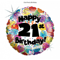 21st Birthday Holographic Balloons Foil Balloon (45cm)