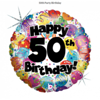 50th Birthday Holographic Balloons Foil Balloon (45cm)