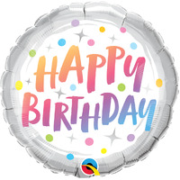 Happy Birthday Rainbow Dots 45cm Foil Balloon