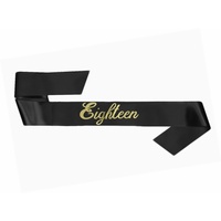 18th Birthday Sash - Black