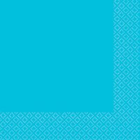 Beverage Napkins - Caribbean Blue (Pkt 40 - 2 Ply)