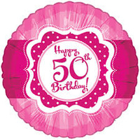 50th Birthday Perfectly Pink Foil Balloon (45cm)