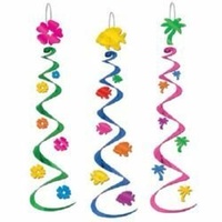 Hawaiian Summer Luau Hanging Whirls
