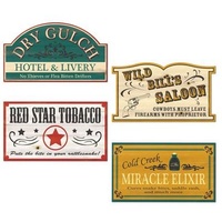 Western Old Style Sign Cutouts